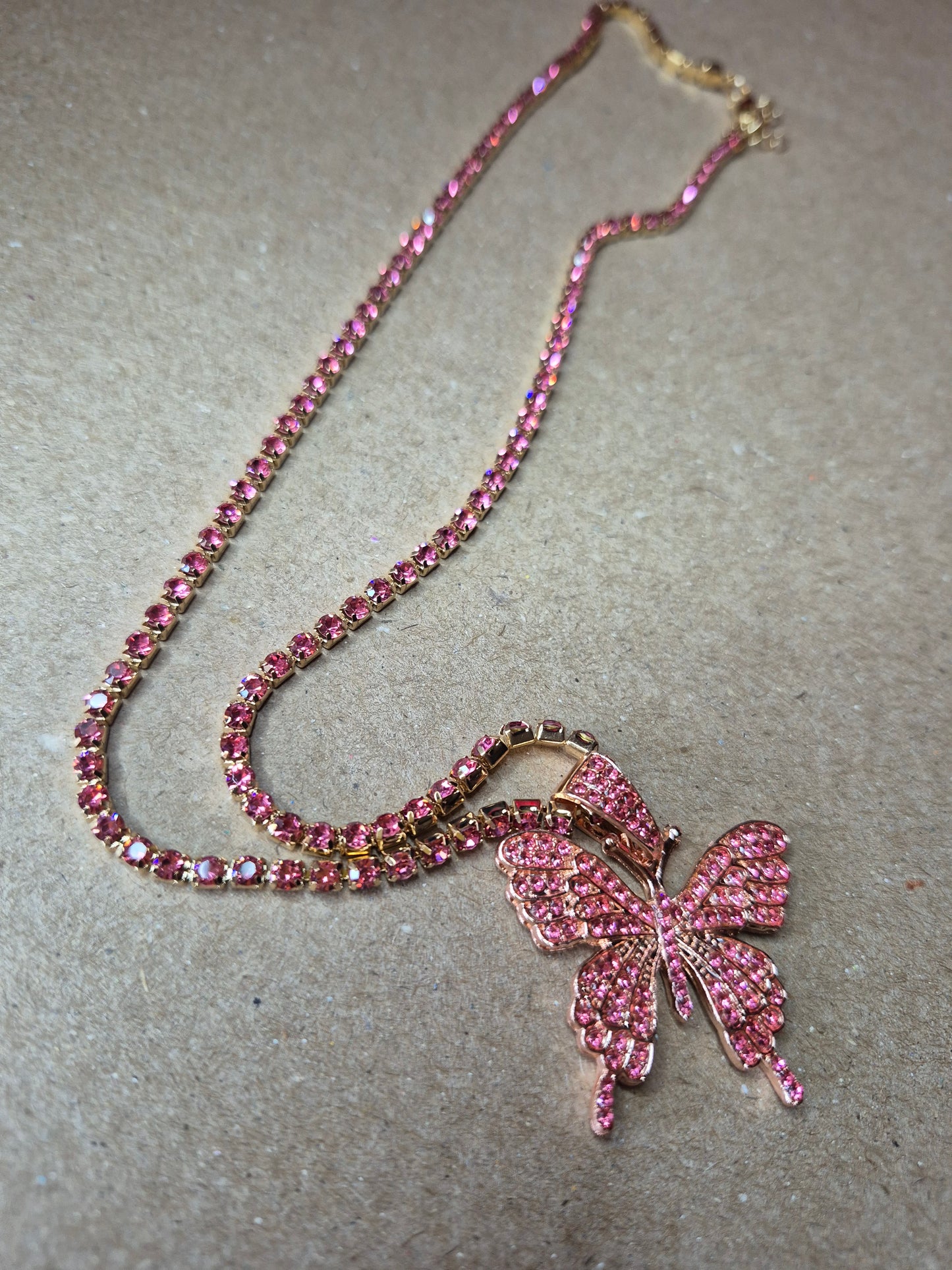 Pink Butterfly Necklace