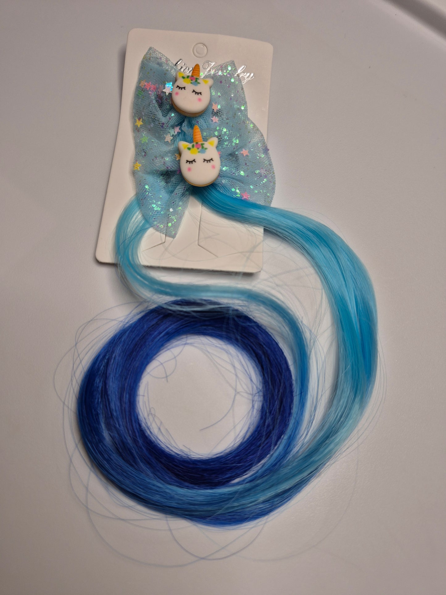 Unicorn Blue hair Clips