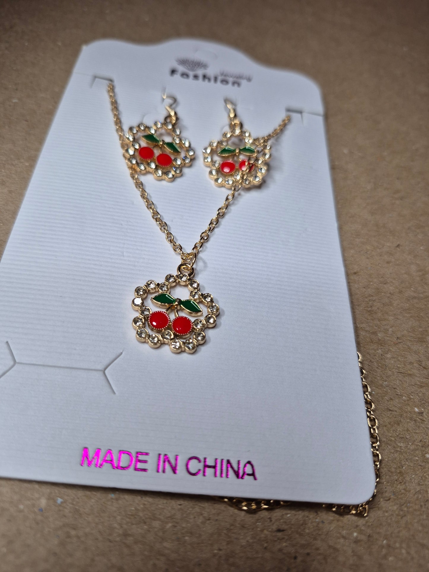 Cherry Set earrings and necklace