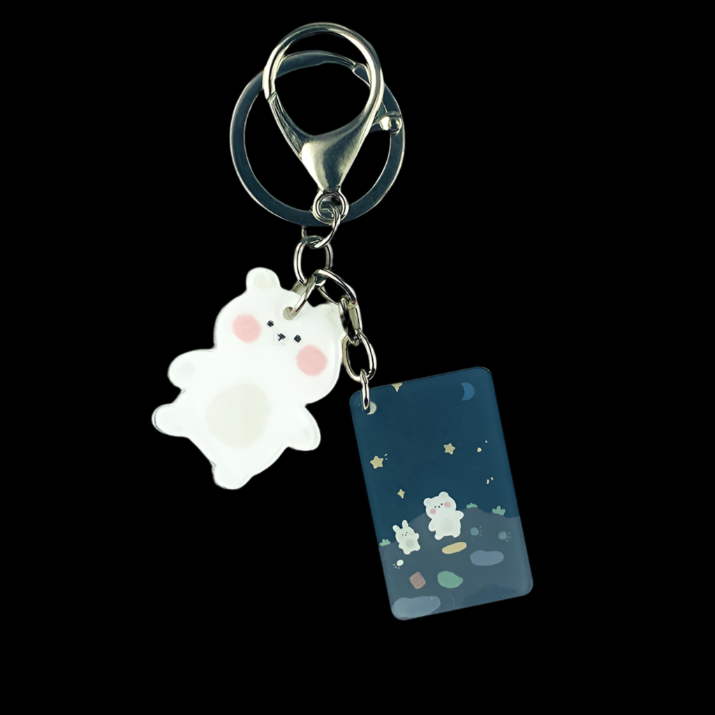 White bear keychain