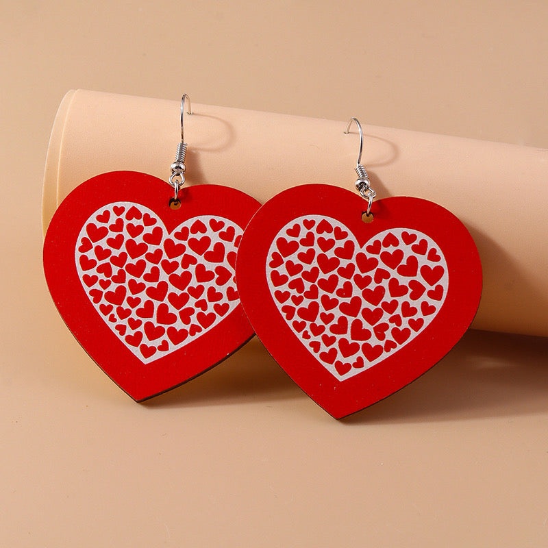 Red hearts earrings