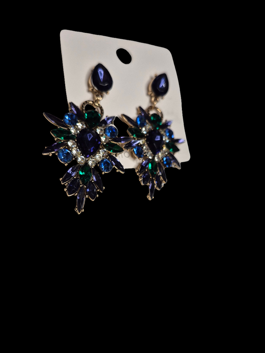 Blue/Green Stone Dangle Earrings