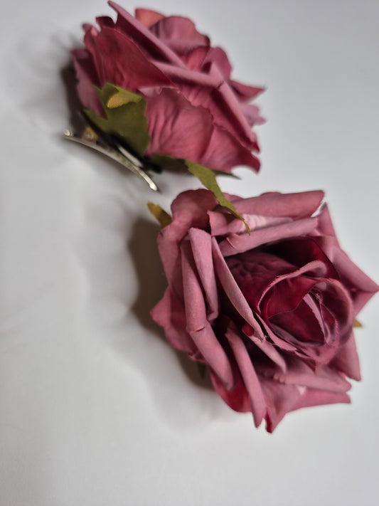 Dusty Pink Rose Hair Clip 1 piece