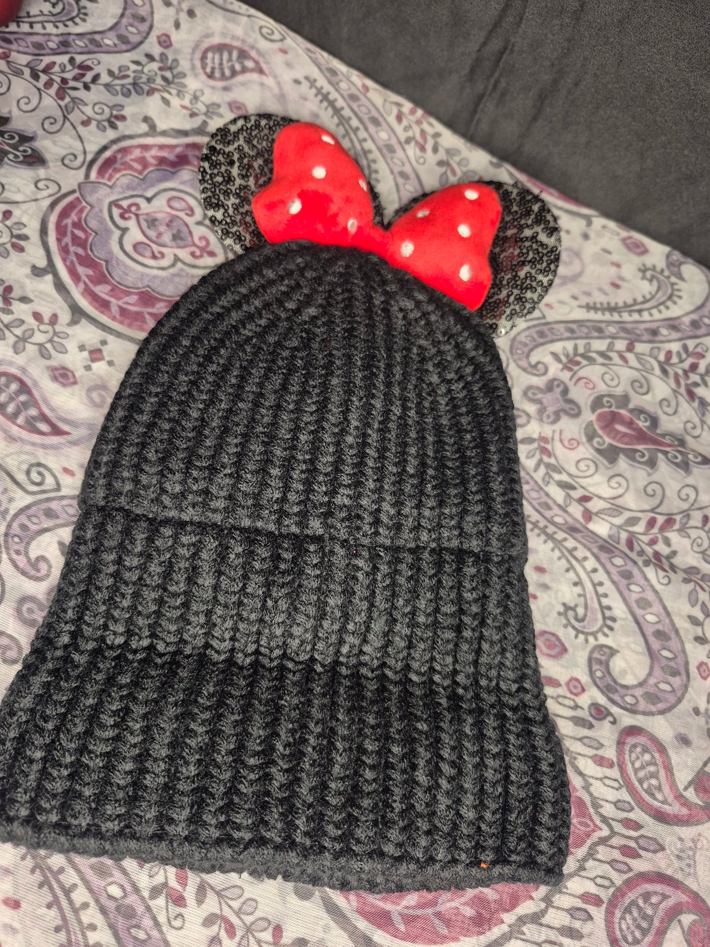 Red bow beanies kids/adult
