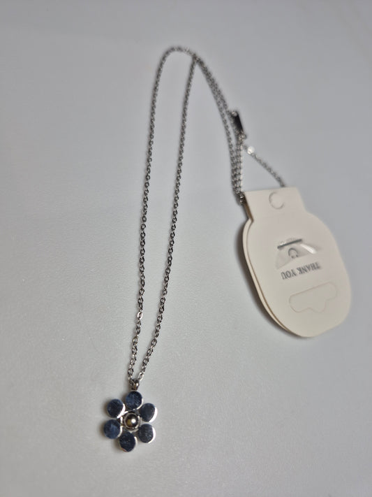 Silver Flower Necklace stainless steel