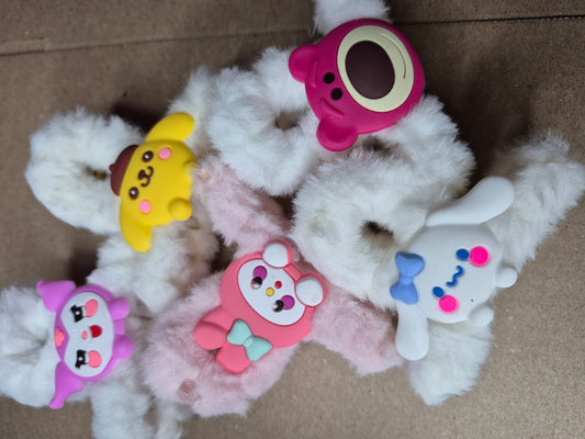 Individual Fuzzy hair clips